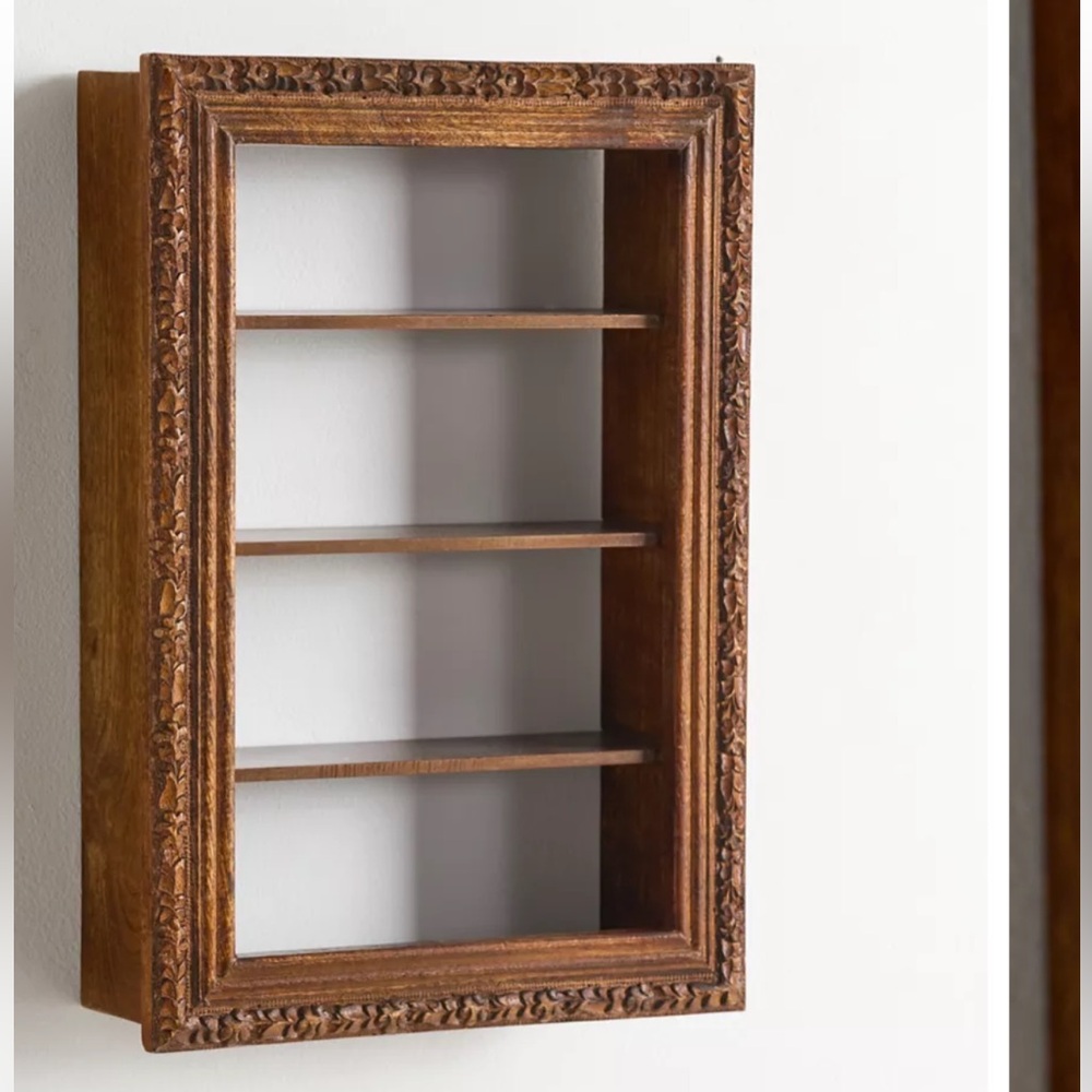 Elegant Brown Wooden Wall Shelf